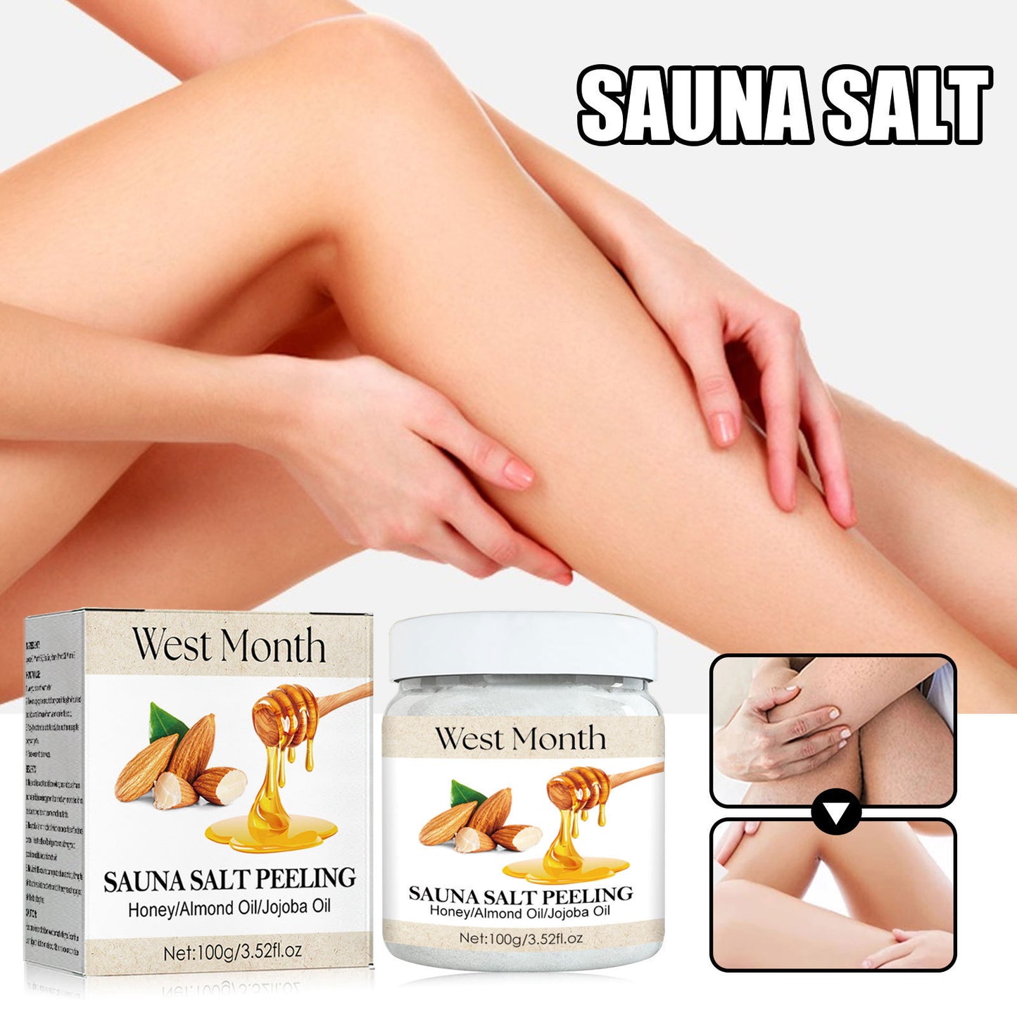 Honey Almond Body Bath Salt Moisturizing And Skin Rejuvenation